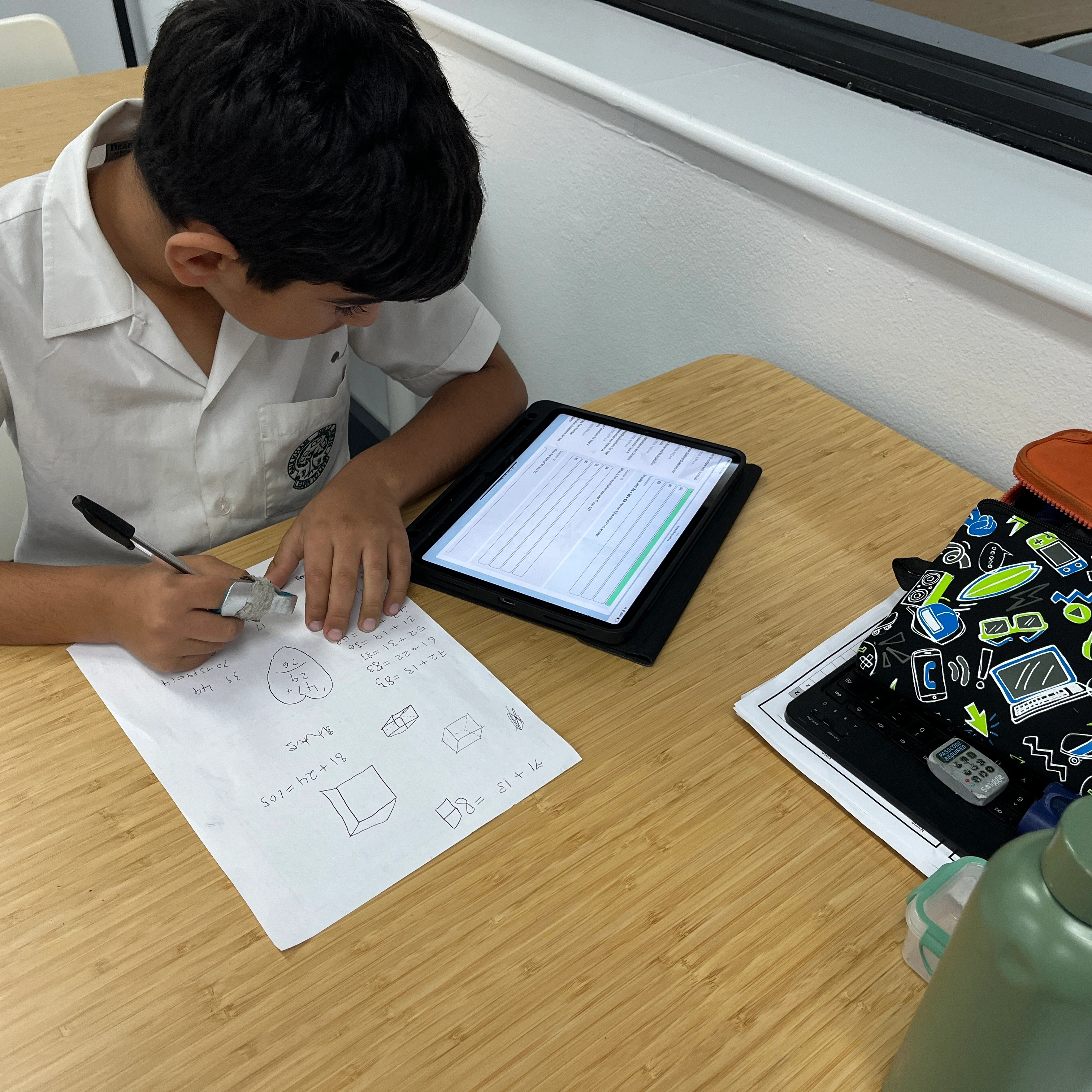 Student using the Test Academy practice platform